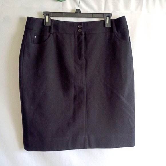 Akris Punto Black Stretch Mini Skirt 5 Pocket Women’s Size 12 Excellent - Picture 3 of 7